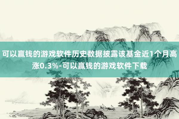 可以赢钱的游戏软件历史数据披露该基金近1个月高涨0.3%-可以赢钱的游戏软件下载